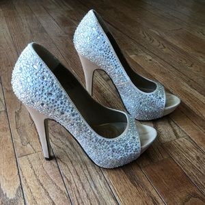 Tony Bowls “Katie” Swarovski Studded Heels